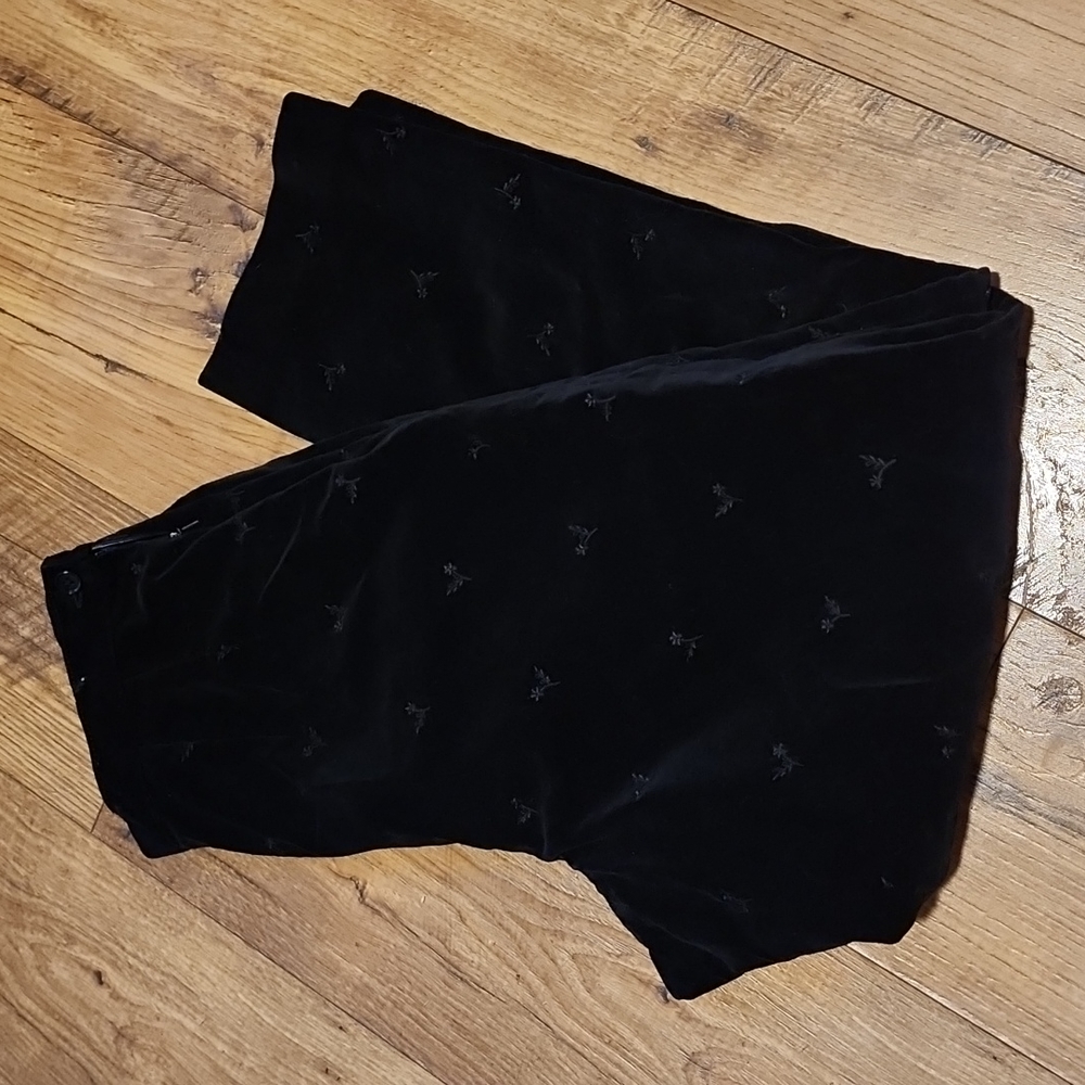 Talbots Velvet Embroidered Pants - Picture 7 of 10